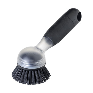 Vigar Rengo Soap Dispensing Dish Brush Dish Brush with Soap Dispenser for Pot Scrubber Dishes Sink Cleaner and Kitchen Essentials Black