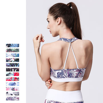 Printed Wireless Sports Bra for Yoga and Gym Wear
